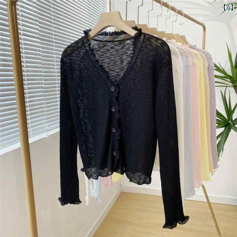 "レディース ラッシュガード 水陸両用 ウェア 紫外線対策 水着 " &ampquotレディース ラッシュガード 水陸両用 ウェア 紫外線対策 水着 &ampquot 夏の 韓国 上着 2025 新型の 長袖の 木の 耳元の ニットの カーディガンの v ネック