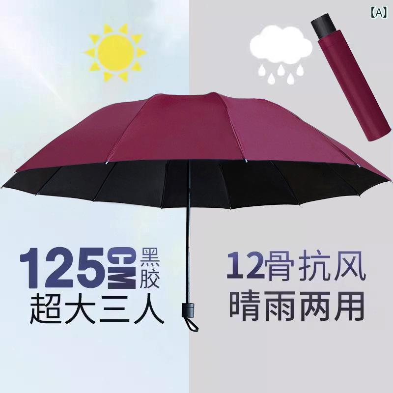 晴雨兼用傘 ビニール日焼け防止日傘 紫外線防止日傘 女性用 十二 骨 特大 折り畳み 傘 女 晴 雨 両用 ..