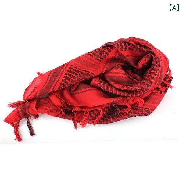 ターバン 帽子 スカーフ レディース おしゃれ ヘアアクセ アラビア 綿 メンズ スカーフ 戦術 マフラー 屋外 防風 保温 スカーフ