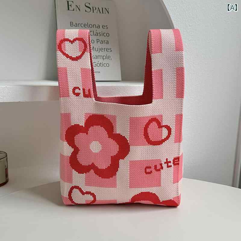 ストローバッグ 軽量 トート カゴバック エコバッグ バッグの レディース ショルダーバッグの 手提げ 袋 ネットの 赤い 編み物の ハンドバッグ