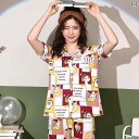 パジャマ カップル ペアルック パジャマ メンズ レディース 男女兼用ルームウェア ペアパジャマ 女性用 パジャマ 綿 春と 夏 ピーチ 半袖 ショーツ メンズ レディースの 大きいサイズ イン カジュアル ホームウェアx2