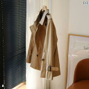 ショート丈 パーカー 羽織り用 アウター 春アウター ショート丈 パーカー 羽織り用 アウター 春アウター 現物 双 列 ボタン 肩 章 英 倫 風 カーキ色の...