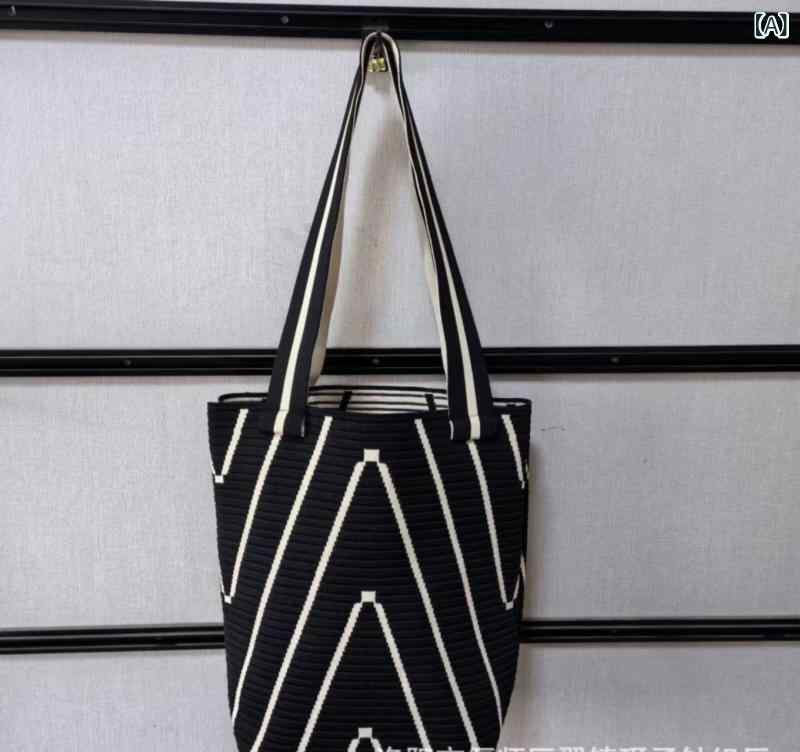 クラッチバッグ ノー シンプル 結婚式 フォーマル ショルダー ハンド ニット ハンドバッグ ウェーブ V 字型 ショルダーバッグ ファッション大容量 斜め 掛け バッグ バケット バッグx2