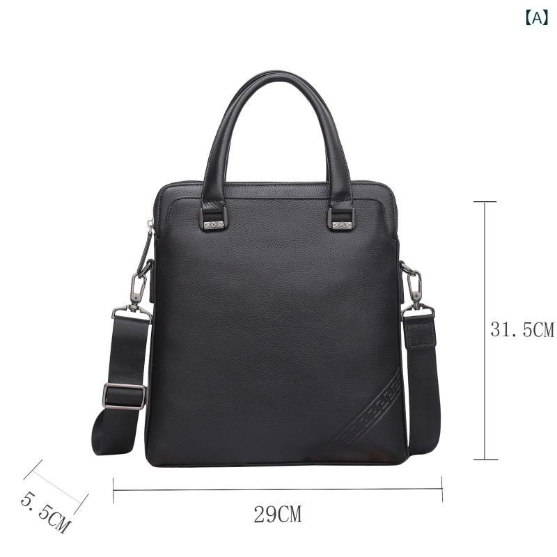 A4対応 通勤バッグ 自立型 トートバッグ 高機能 メンズバッグ A4対応 通勤バッグ 自立型 トートバッグ 高機能 メンズバッグ 革 ハンドバッグ 男性 ビジネス ブリーフケース シングル 男性 バッグ トップ 層 牛革 縦型大容量 パソコン バッグ