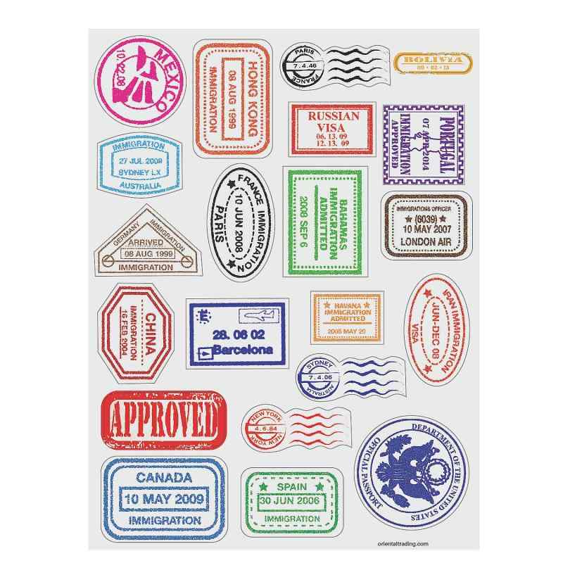 Passport Stamp Sticker Sheets (480 Stickers) [並行輸入品]