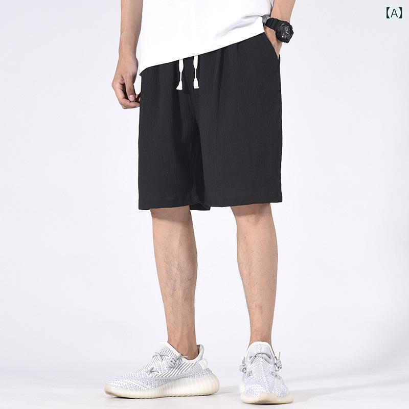 半ズボン メンズ ノー 涼しい 綿100% 夏用 リネン カジュアル ショート パンツ メンズ イン 夏 薄型 5..