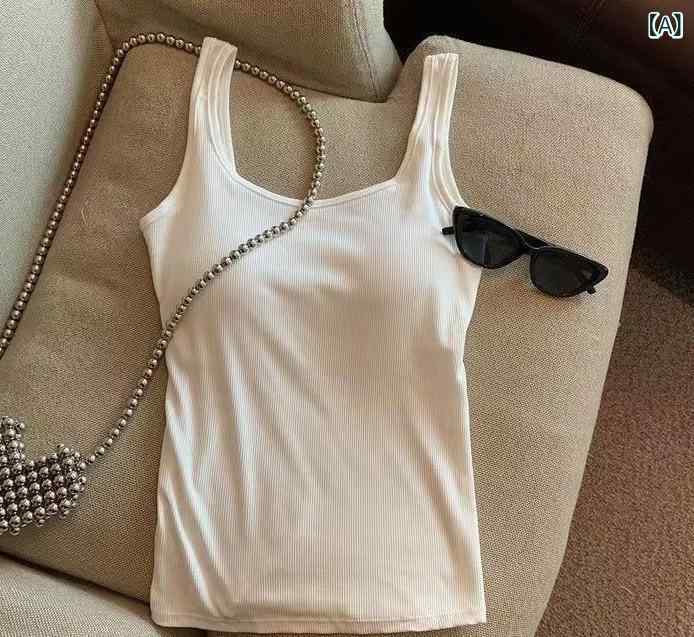 吸湿速乾 冷感 涼しい 薄手 スポーツ ストレッチ アメリカン ホット ガール バックレスキャミソール 女性用 胸 パッド 付き U 字型 美 背中 チューブ トップ オール イン ワン インナー レイヤリング トップ