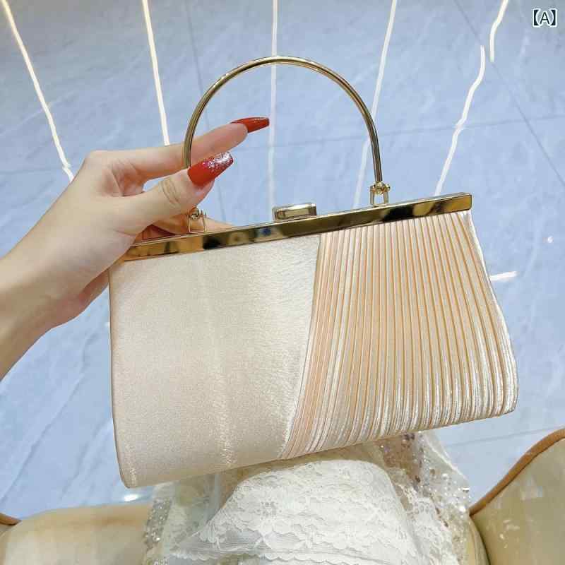 クラッチバッグ ノー シンプル 結婚式 フォーマル ショルダー ハンド 百 ひだ パーティーの ハンドバッグは 晩餐 会の ドレス バッグ KTV パーティーの 晩餐 会の バッグの 名 媛の大容量の 女性 バッグに またがっている