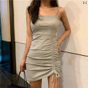 シャツワンピース ワンピース レディース 半袖 ロング コットンワンピ 透け感 夏 の 魅惑的 サスペンダー ガールフレンド 半袖 ドレス レディース 春夏 2024 巾着 スリム スカート