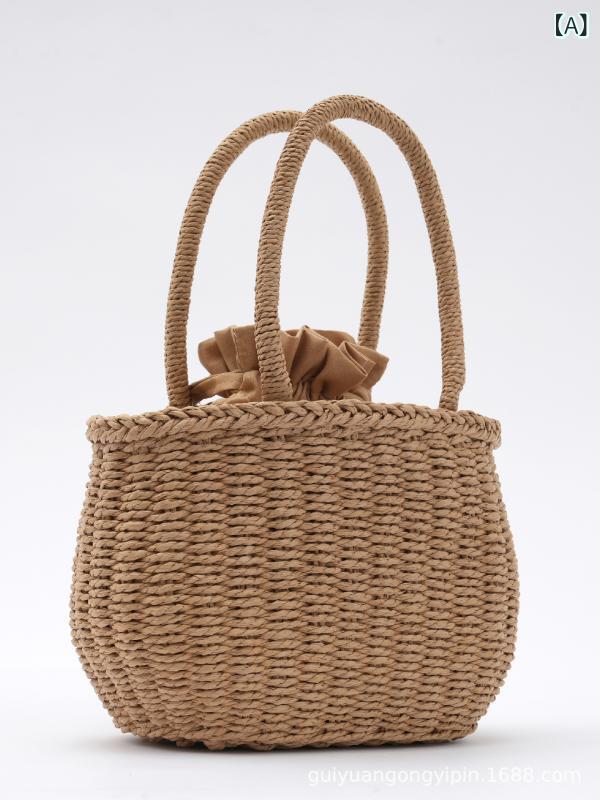 かごバッグ トートバッグ レディース かご ショルダーバッグ 夏バッグ サマーバッグ カゴバック カゴバッグ かごバック 大容量 通勤 バッグ 上品 大人かわいい 誕生日 プレゼント 夏の カジュアル 手提げ バスケット バッグ大容量 手織り バケツ バ