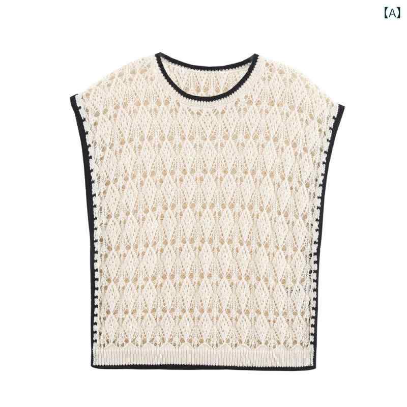 透かし編み ゆったり ニット トップス クロシェ編み レディース 長袖 薄手 メッシュ 体型カバー 大きいサイズ プルオーバー 重ね着 透け感 ロング丈 華奢見え 羽織り 大人かわいい あみあみ 透かし Vネック 2025 夏の レディース ジャカード メ(4)