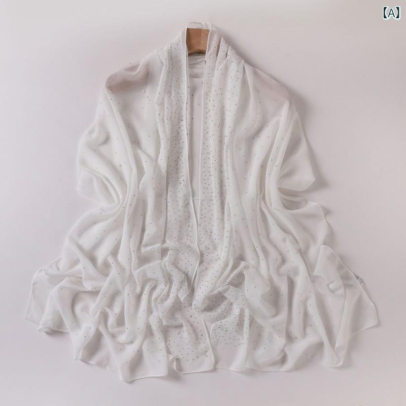 ターバン 帽子 スカーフ レディース おしゃれ ヘアアクセ り パール 雪 紡 織 陶磁器 満天 星 アイロン..