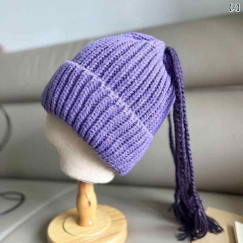 スカーフ付き帽子 レディース おしゃれ 帽子 日よけ対策 帽子 スカーフ付き帽子 レディース おしゃれ 帽子 日よけ対策 帽子 秋冬に 起爆 した フリンジ 汚れた お下げ 帽 保温 ニット 帽 ヒップ ホップ 風 麻 花 お下げ 毛糸 帽 男女 首 カx2