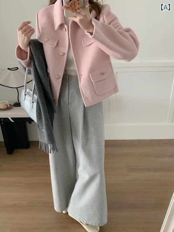 ショート丈 パーカー 羽織り用 アウター 春アウター ショート丈 パーカー 羽織り用 アウター 春アウター 小 香 風 色 襟 単 列 ボタン 春秋 ショート ...