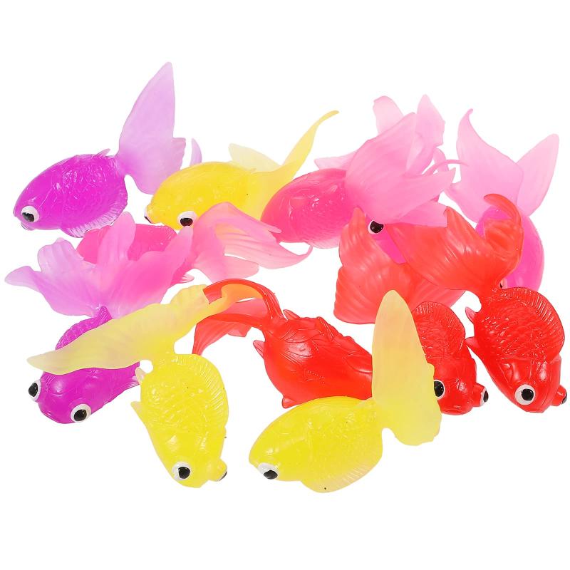 TOYMYTOY TOYMYTOY 出目金魚すくい 金魚おもちゃ うき金魚 金魚のおもしろ TPR 子供 ギフト 子供12 個（混合色）