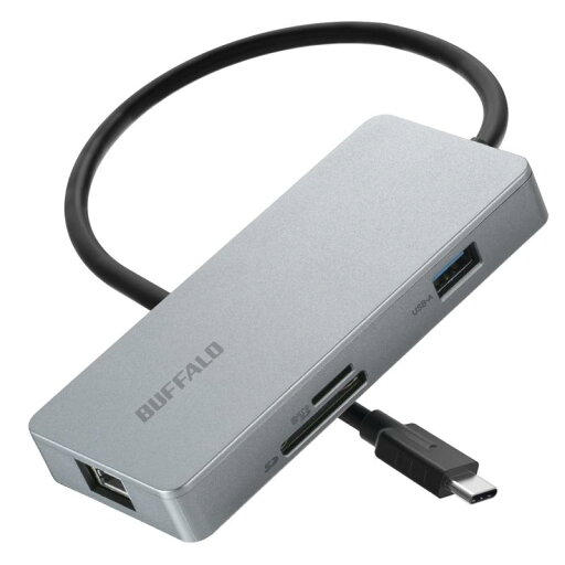 バッファロー Type-C接続 7-in-1 ドッキングステーション PowerDelivery 対応 カードリーダー付 LUD-U3-CGC/N バッファロー Type-C接続 7-in-1 ドッキングステーション PowerDelivery 対応 カードリーダー付 LUD-U3-CGC/N