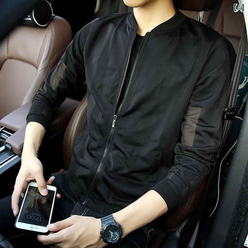 薄手 夏ジャケット 涼感 カジュアル サマーアウター メーカー 男性 カジュアル 通 気 メッシュ 皮膚 服..