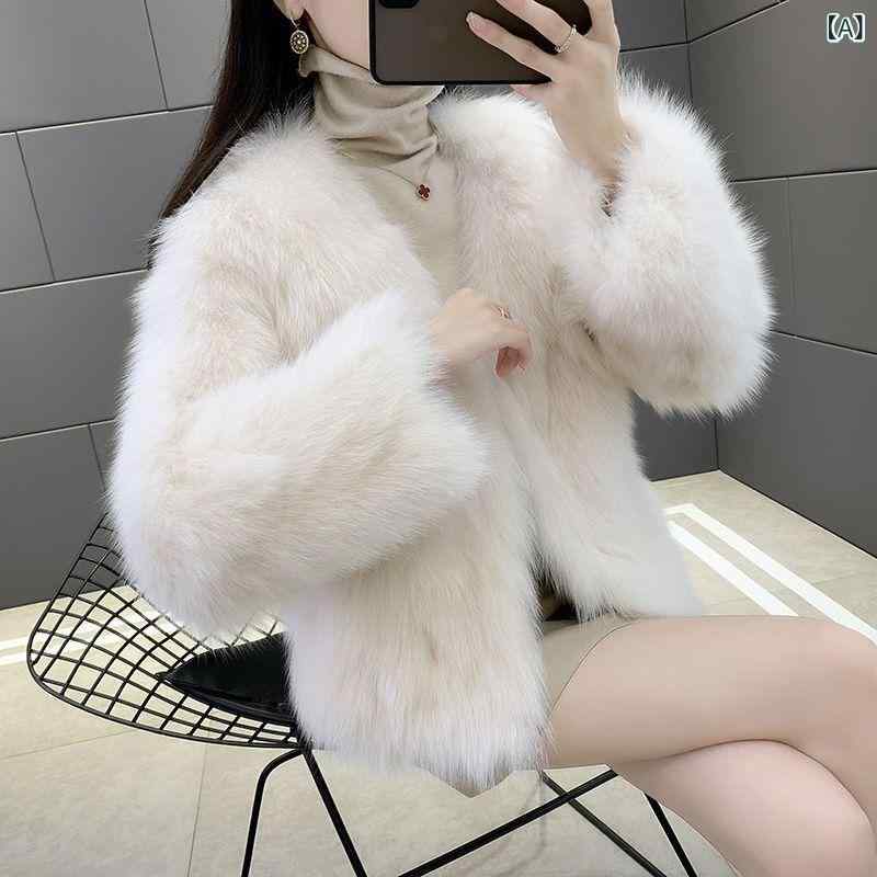 ショート丈 パーカー 羽織り用 アウター 春アウター ショート丈 パーカー 羽織り用 アウター 春アウター 2025 フェイク キツネの 毛皮の コート レディ...