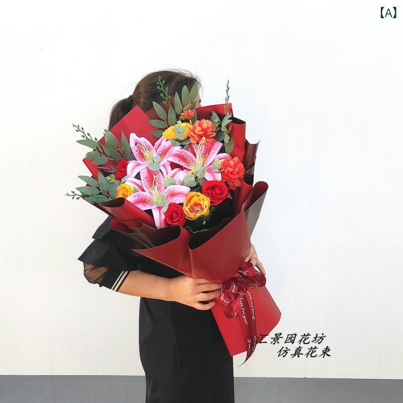 造花 インテリア ブーケ 花束 フェイクフラワー アーティフィシャルフラワー 蒲公英 チューリップ 結婚式 DIY パーティー 撮影 美術館 ホーム 庭園 キッチン オフィス 喫 パーティー 部屋 飾り 人工植物 観賞植物 花束の 完成 品の大