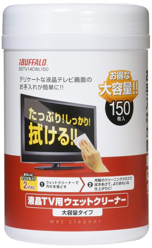 バッファロー iBUFFALO 液晶TV用ウェットクリーナーボトルタイプ150枚入り BSTV14CWL1504950190137153