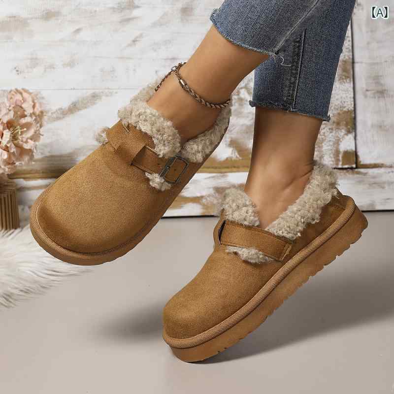 ムートン ブーツ 滑りにくい スノーブーツ 通学 通勤 保温 おしゃれ クロスボーダー ファッション 秋冬..