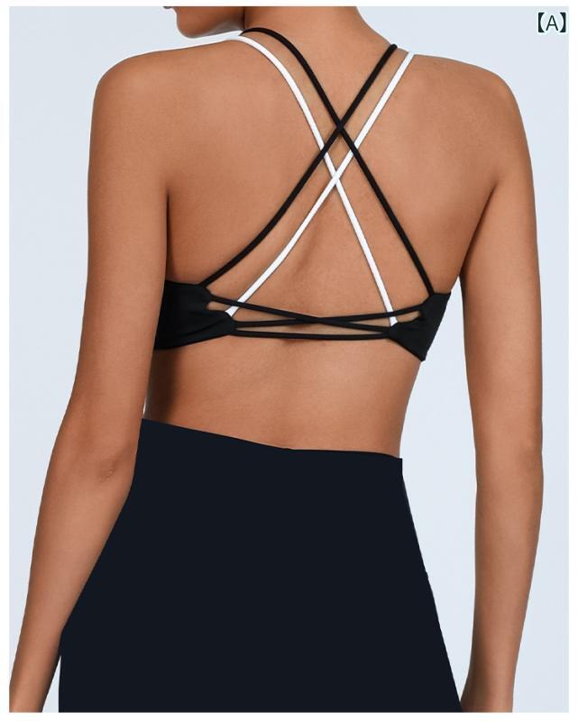 吸湿速乾 冷感 涼しい 薄手 スポーツ ストレッチ の クロスボーダーの ヨガの ベストの レディース 交差 する 美の 背中は 色に ぶつかります。