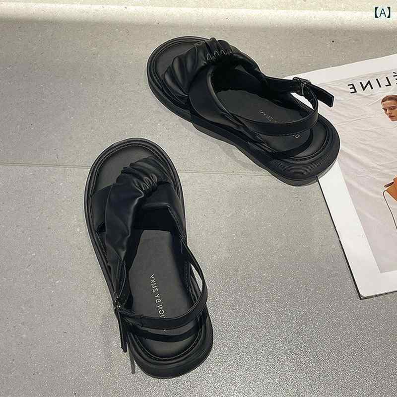 サンダル レディース 厚底 夏用 歩きやすい 疲れにくい 厚底 サンダル レディース 夏の フェアリー スタイル 2025 ソフトレザー フラット ローマン シューズ カジュアル ファッション ビーチ シューズ