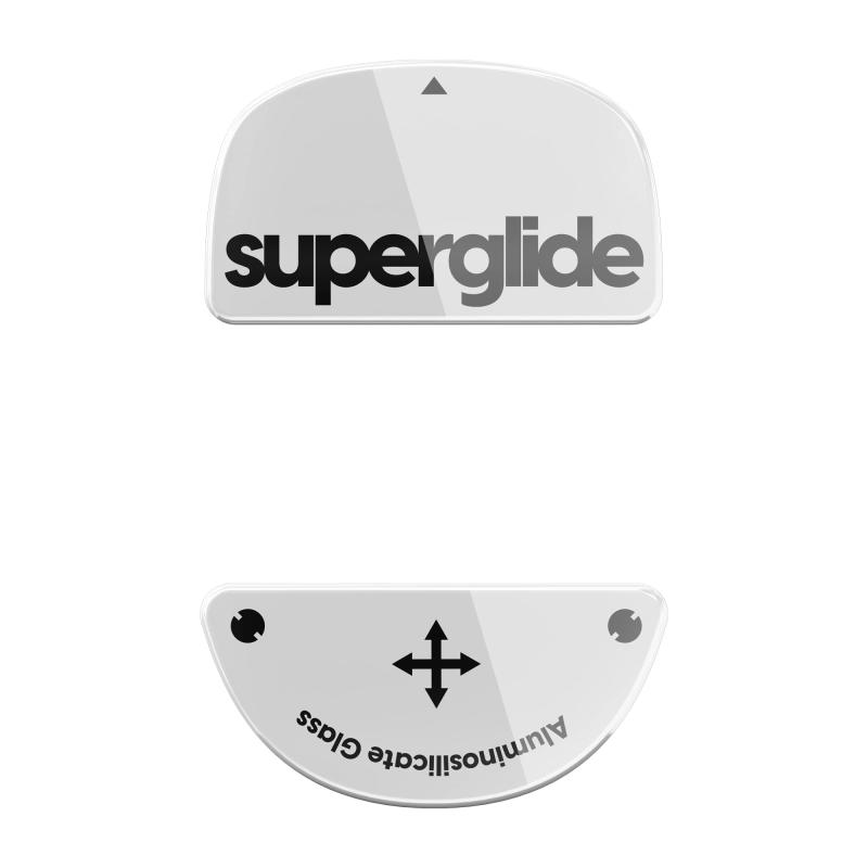 Superglide マウスソール for Vaxee XE マウスフィート 強化ガラス素材 ラウンドエッヂ加工 高耐久 超低摩擦 Super Smooth - White
