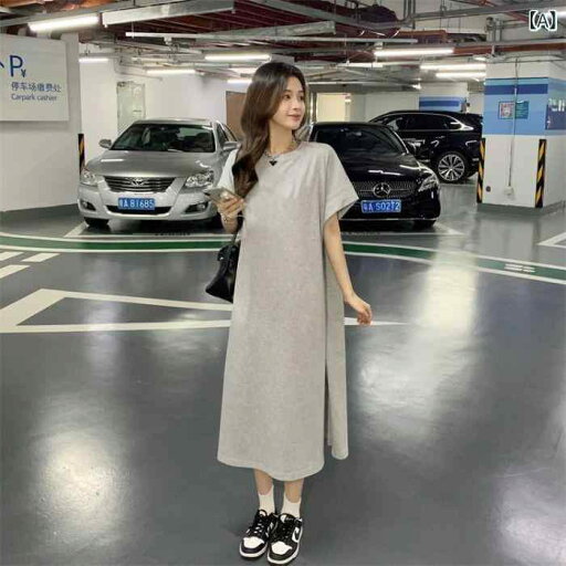シャツワンピース ワンピース レディース 半袖 ロング コットンワンピ 透け感 夏 大きいサイズ 半袖 カジュアル ドレス レディース 夏の 2025 ソリッドカラー ミドル丈 スプリット Tシャツ ドレス インx2 シャツワンピース ワンピース レディース 半袖 ロング コットンワンピ 透け感 夏 大きいサイズ 半袖 カジュアル ドレス レディース 夏の 2025 ソリッドカラー ミドル丈 スプリット Tシャツ ドレス インx2