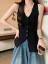 "冷感 レディースニット 薄手 サマーカーデ 夏用羽織 UVケア " &quot冷感 レディースニット 薄手 サマーカーデ 夏用羽織 UVケア &quot フレンチ Vネック デザイア ノースリーブニット ベスト レディース 夏 シック シングルブレ