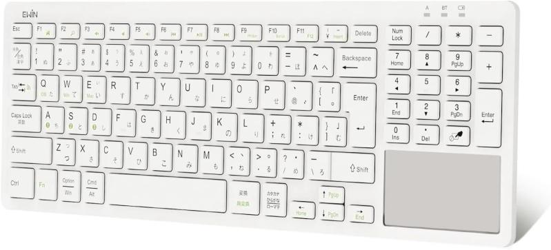 Ewin Bluetooth キーボード ワイヤレス タッチパッド テンキー付き 日本語配列 ワイヤレスキーボード 3つシステム対応 3台デバイス切り替え iPad ノートPC パソコン タブレット スマホ用 Windows Mac