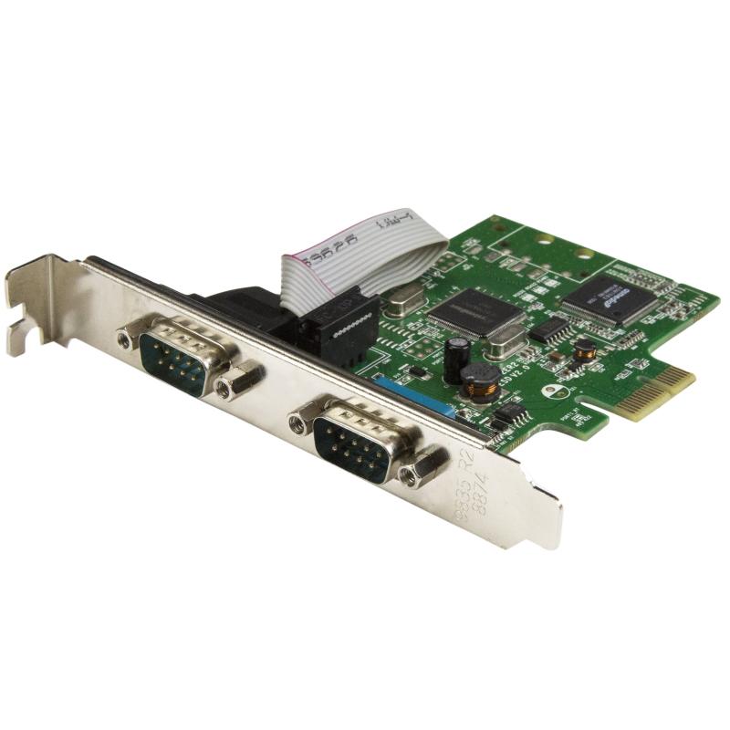 StarTech.com RS232Cシリアル2ポート増設PCI Expressカード 16C1050 UART内蔵 PEX2S1050デュアルチャネル16C1050 UARTに対応、16C1050デバイスと完全互換最大データレート460KbpsPCI Express 1.0a仕様に準拠。1x/2x/4x/8x/16xのPCIeバスに対応送信端末/受信端末ごとに128バイトのFIFO双方向でプログラマブルXon/Xoffを使用するインバンドのソフトウエアフロー制御RTS / CTSを使用するアウトオブバンドのハードウエアフロー制御5/6/7/8データビットをサポート標準プロファイルのブラケットを装着した状態で提供。ロープロファイルブラケット2個も付属