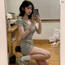 シャツワンピース ワンピース レディース 半袖 ロング コットンワンピ 透け感 夏 なの ホット ガール グレー Vネック タイト ドレス レディース 夏の ウエスト スリム ヒップ カバー ショート スカート