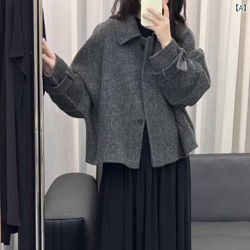 ショート丈 パーカー 羽織り用 アウター 春アウター ショート丈 パーカー 羽織り用 アウター 春アウター 両面の カシミヤの コートの ショート タイプは 2...