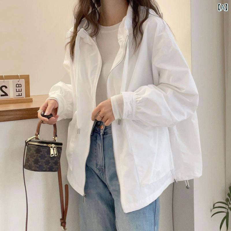 ショート丈 パーカー 羽織り用 アウター 春アウター ショート丈 パーカー 羽織り用 アウター 春アウター ヌン バイ 駅の 帽子 付き コートの 女性は 春秋...