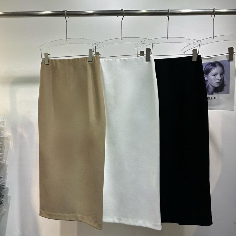 スカート レディース ノー 膝丈 Aライン 無地 南 油の ハイエンドの 新型の 白い フォークのの 半身の ..