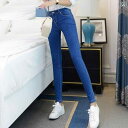 スキニーデニム パンツ レディース ジーンズ アンクル丈 デニム スキニーデニム スキニーパンツ スキニージーンズ 1つ すると 1つの スモーク グレー ジーンズ 女性用 春秋 ハイウエスト 弾性 タイトな スリム パンツ