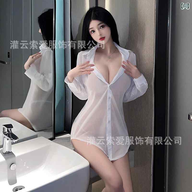 シアーシャツ シアー 透け感 シアーシャツ シアー 透け感 白い シャツ 透視 魅力的の 魅惑的 下着の 熱..