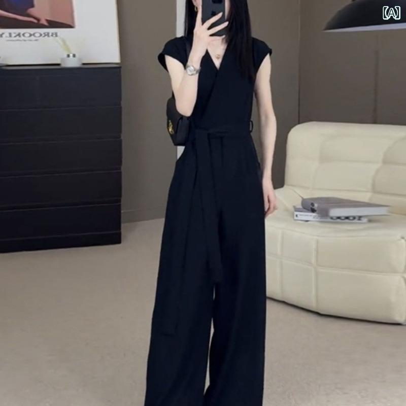 ワイド サロペット レディース ボトム オールインワン オーバーオール パンツ ワイドパンツ サロペ ズボン 体型カバー 太ももカバー ゆったり 楽ちん ポケット ノースリーブ ツイル マタニティ きれいめ セレモニー オフィス カジュアル の お姫様の