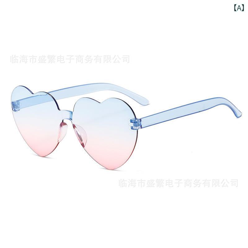 サングラス レディース UV400 偏光レンズ 小顔効果 ドライブ 子供用 ラブ サングラス 110歳 男の子 かわいい 女の子 宝物 紫外線 防止 サングラス 一 体型 キャンディーカラー メガネ(4)