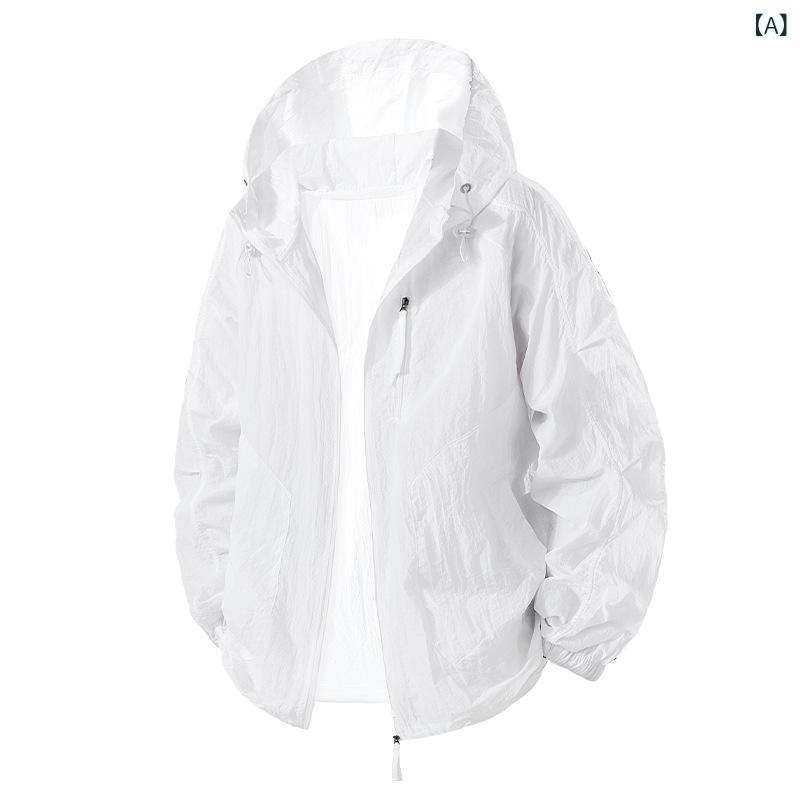 楽天新風堂薄手 夏ジャケット 涼感 カジュアル サマーアウター 夏の 注目の な の カップル用 日焼け防止 服 軽くて 通気性の ある UV 女性用 スキン 服 メンズ アウトドア フード付きx2