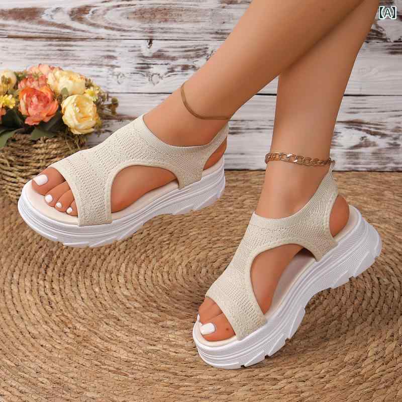 サンダル レディース 厚底 ウェッジソール 軽量 スポーツサンダル レディース スポーツ 歩きやすい シ..