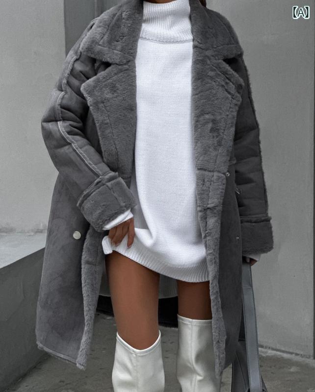 ショート丈 パーカー 羽織り用 アウター 春アウター ショート丈 パーカー 羽織り用 アウター 春アウター 冬 欧米の 新型の 毛の スエードの 毛皮の コート...