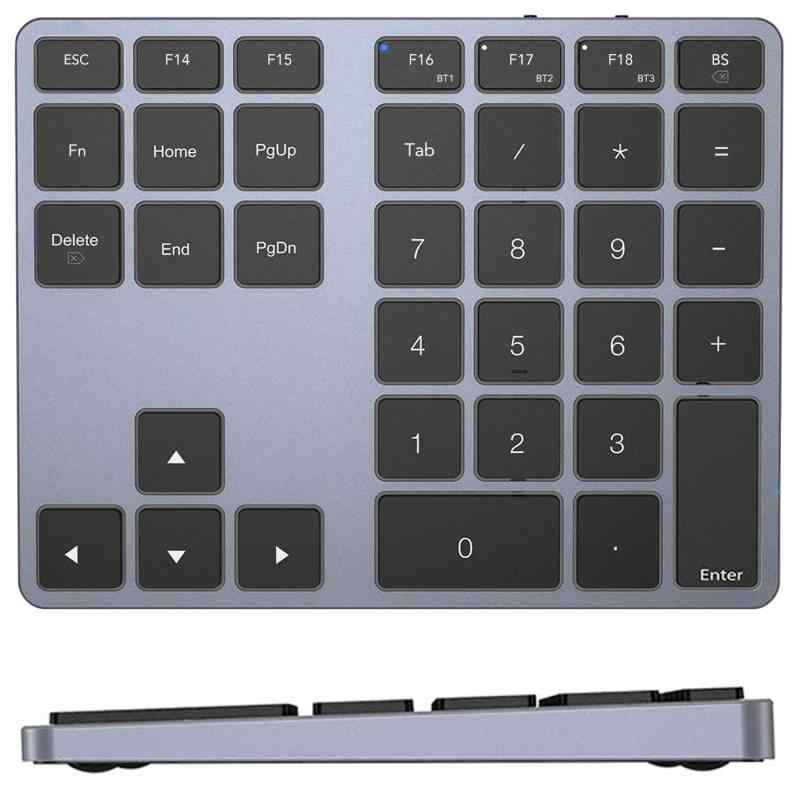 KcBlueJP テンキー Bluetooth5.0 テンキー 複数の接続が可能 拡張 数字キーボード 充電式 スリム MacBook Pro/Air,iPad Pro/Air, Windows8/10/11対応 人間工学設計 アルミ合金製