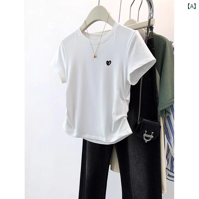 レース ブラウス 体型カバー 大きいサイズ tシャツ 大人 カジュアル かわいい 夏 レース ブラウス 体型カバー 大きいサイズ tシャツ 大人 カジュアル かわいい 夏 シック 愛の 刺繍 美 白 コットン 半袖 トップ 2025 夏の新 ラウンド