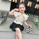 スカート レディース ノー 膝丈 Aライン 無地 新型 2025 女児 ミニ スカート セット 新型 洋 気 少女 子供 ファッション 夏服 半袖 シャツ 2点...