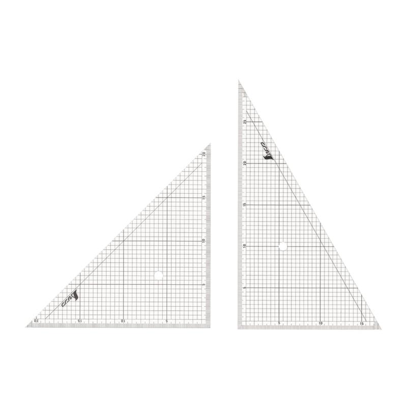 シンワ測定(Shinwa Sokutei) 三角定規 アクリル 方眼目盛付 2枚組 30cm 77062