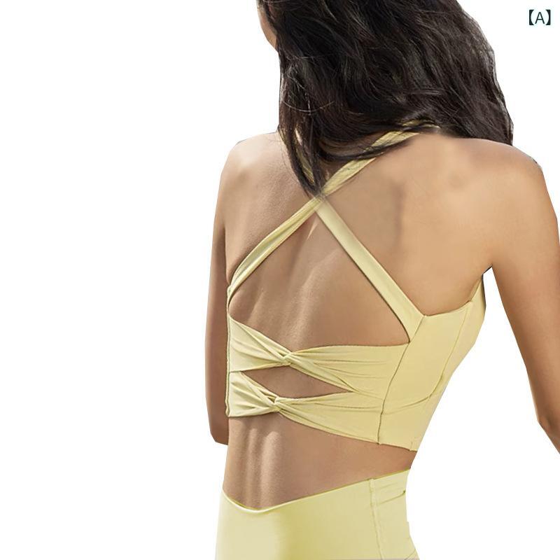 吸湿速乾 冷感 涼しい 薄手 スポーツ ストレッチ ビッグ バックレス プロ スポーツ 下着 レディース ヨガ ベスト トップ 耐衝撃 美 背中 速乾 ランニング フィットネスウェア