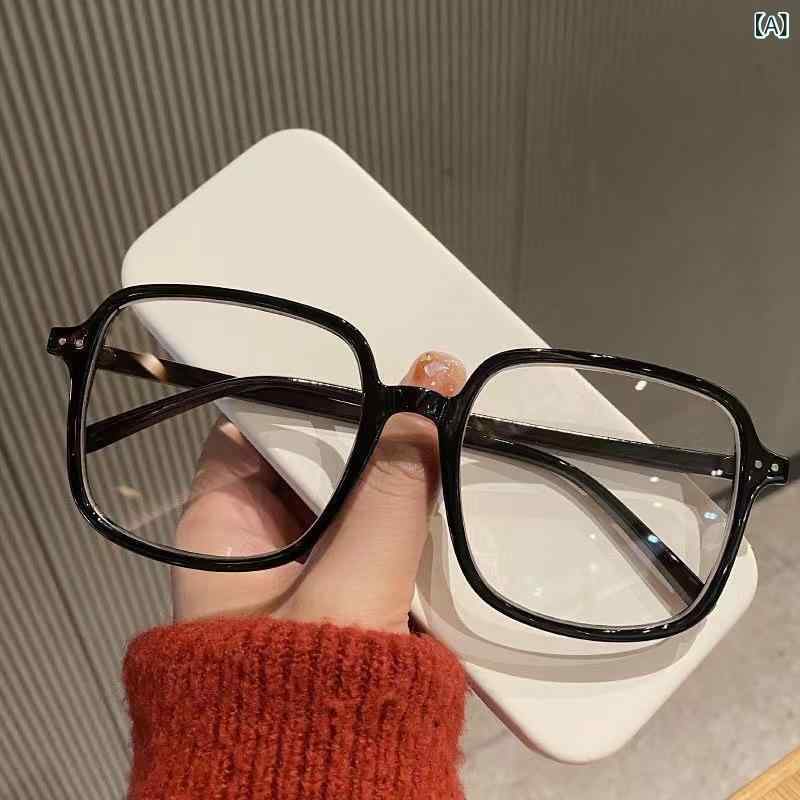 すっぴん隠し メガネ おしゃれ 度なし 伊達メガネ カジュアル 普段使い ブルー レイ 防止 メガネ 女子 学生 韓国 黒 透明無 度数 円 顔 潮流 は 近視 男に 合う ことが できる