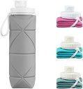 折りたたみ ボトル シリコン折りたたみ式ウォーターボトル 携帯用スポーツ水筒 登山大容量防水/耐熱屋外環境保護ウォーターボトル 自転車登山用漏れ防止 BPAフリー FDA認証食品級シリコン(3)